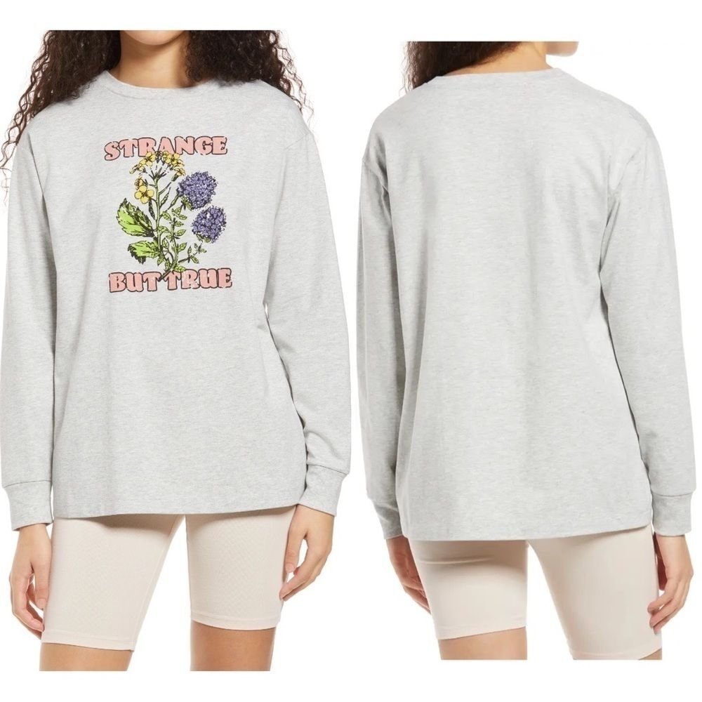 BP. Strange But True Long Sleeve Organic Cotton Blend Graphic Tee - Picture 2 of 10